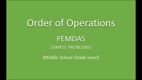 Math-Order of Operations (PEMDAS)