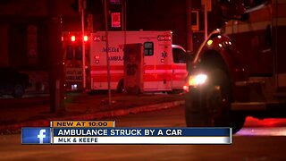 Milwaukee Fire Department ambulance struck by vehicle, minor injuries