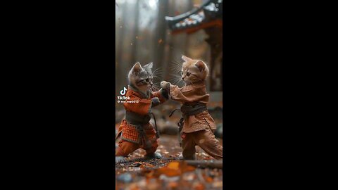 Samurai fighting Cats