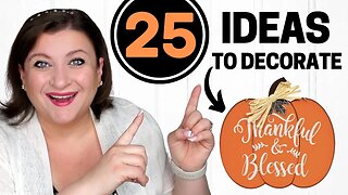 25 IDEAS to DECORATE Dollar Tree PUMPKIN SIGN Door Decor | FAUL AUTUMN DIY Tutorial | Bow Making