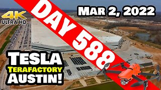 MORE CARS MORE CONCRETE AT GIGA TEXAS! - Tesla Gigafactory Austin 4K Day 588 - 3/2/22 - Tesla Texas
