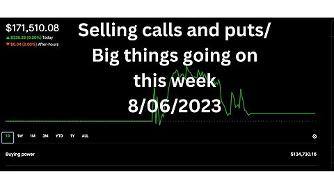 Big week! Make sure You Watch this! Selling Options | Dividend investing | 8/06/2023