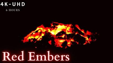 4K-UHD Red Glowing Embers | Soothing Campfire Sounds | Helps with Insomnia, sleep disorders.