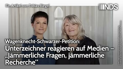 Wagenknecht-Schwarzer-Petition: Unterzeichner reagieren auf Medien – „Jämmerliche Fragen&Recherche“