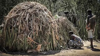 Hadzabe Hut Building - Amazing Traditional House from Natural Materials