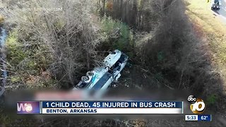 Child dies after bus crash