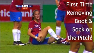 First Time Removing Boot & Sock on the Pitch