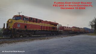 Florida East Coast Railway at South Daytona Fl. December 10 2022 #railfanrob #fec #railfanning