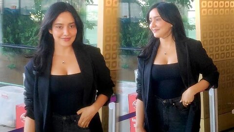 Neha Sharma Flaunt Her Figure In Black Outfit Seen At Airport 💃❤️