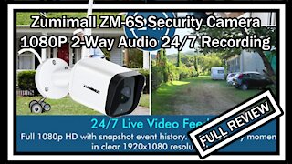 Zumimall ZM-6S Security Camera Outdoor 1080P 2-Way Audio 24/7 Recording Full Review With Footage