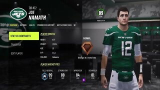 How To Create Joe Namath Franchise Roster Madden 23