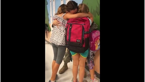 Mom Surprises Her Girls At School After 6 Month Deployment!