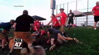 Parents fight each other at a softball tournament