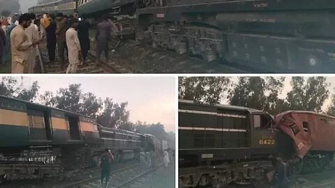 فیروزوالا کے قریب میانوالی سے لاہور جانے والی مسافر ٹرین پٹڑی پر کھڑی مال بردار گاڑی سے ٹکرا گئی