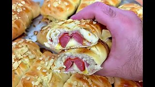 Como fazer Lanche de forno com salsicha receita fácil e deliciosa