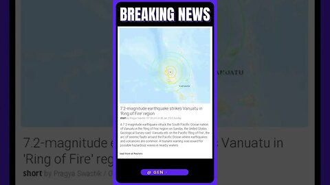 7.2 Quake Rocks Vanuatu: Tsunami Warning Issued in 'Ring of Fire' Region! #shorts #news