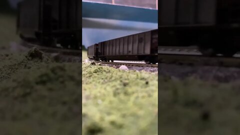 Burlington Northern coal train speeding down a hill