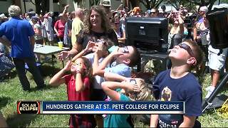 Hundreds gather at St. Pete College for eclipse