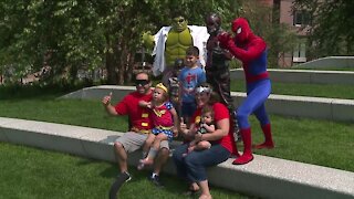 Avengers assemble in Public Square for pictures, family fun