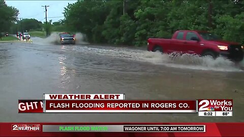 Flash flooding reported in Rogers County