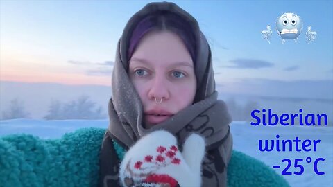 Cold Stories | Murmansk | Siberian winter | -25°C | Young woman | Monument | I'm freezing very much