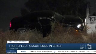 Pursuit ends in crash in Chula Vista