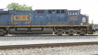 CSX Intermodal Double-Stack Train with DPU Georgia Road Emblem from Fostoria, Ohio September 1, 2020