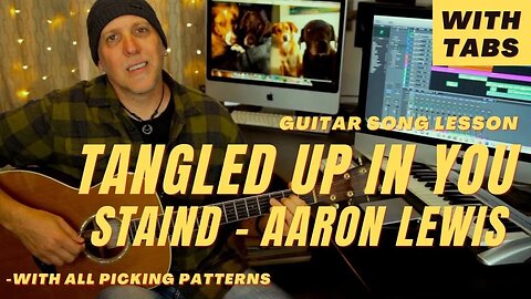 Staind Tangled Up In You Acoustic Aaron Lewis Guitar Song Lesson w/ TABS