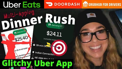 Uber Eats, DoorDash, And GrubHub Driver Ride Along | Glitchy Uber App | Part 2