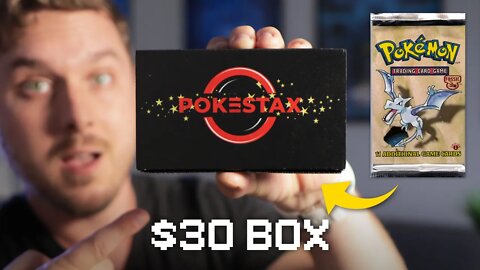 Opening a $30 Pokémon Mystery Box for a chance at a Fossil Pack 😯 (PokeStax Box)