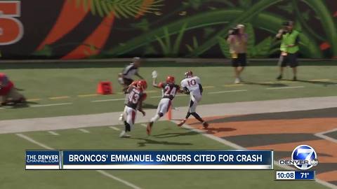 Broncos WR Emmanuel Sanders cited for careless driving after morning crash