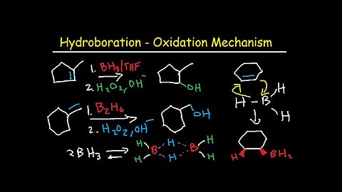 Hydroboration Oxidation Mechanism of Alkenes - BH3, THF, H2O2, OH- Organic Chemistry