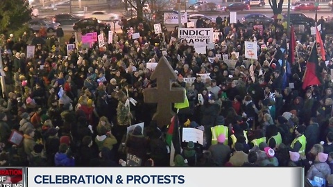 Anti-Trump protest held at downtown Milwaukee's Red Arrow Park