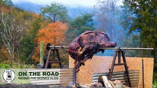 BISON ON A SPIT | Bison Field Harvest and Roast