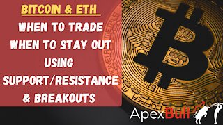 BITCOIN & ETH - USING SUPPORT & RESISTANCE WITH BREAKOUTS TO TRADE & STAY OUT OF THE MARKETS