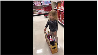 Little girl wants toy, says she's good for the money