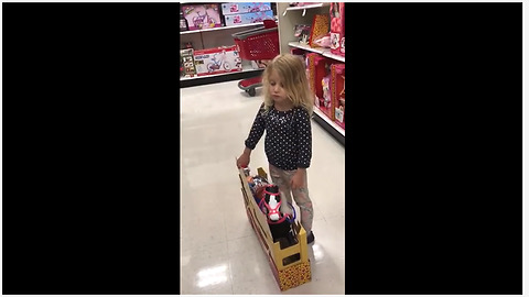 Little girl wants toy, says she's good for the money