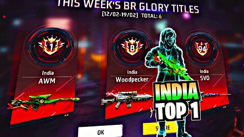 India Top 1 AWM Player - Free Fire India