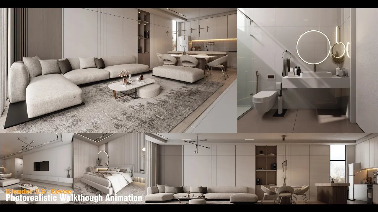 Photo inspiration: Fresh Look at Photorealiatic Interior Walkthrough Render In Blender 3 6 Eevee