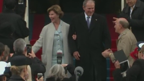 Former President George W. Bush and first lady Laura Bush arrive at Donal Trump Inauguration