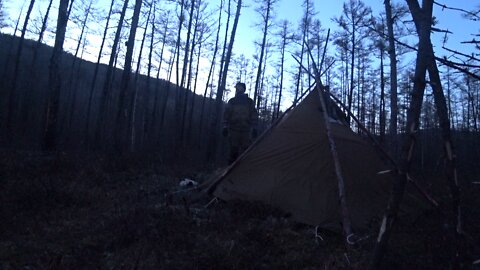 31 Days of survival in wild Siberia Hike through the pass - 1 Series