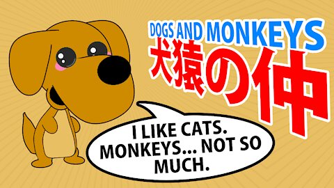 犬猿の仲 Cats and Dogs Japanese Idiom - Er... Maybe Monkeys Too!