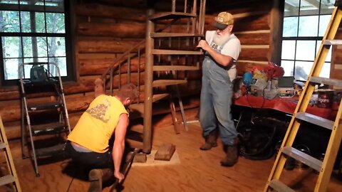 Off Grid Log Cabin Build, Loft Floor