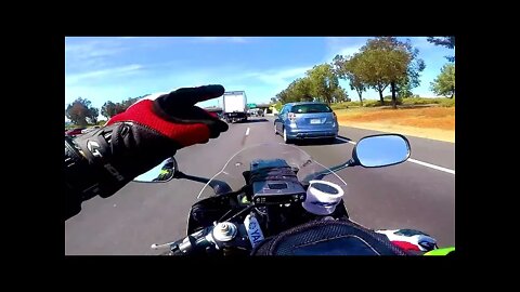 Christian motorcycle rider avoids Crash while Praising God