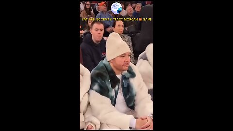 50 Cent, Fat Joe & Tracy Morgan watching a basketball game