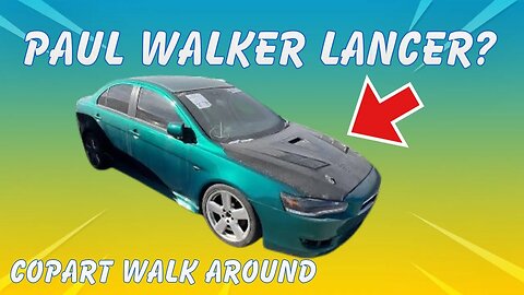 Copart Walk Around, I Found Paul Walkers Mitsubishi Lancer? Burnt And Stripped Hellcat