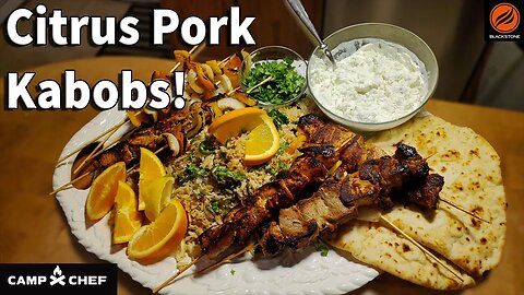 Citrus Chicken and Pork Kabobs w/Fresh Avocado Tzatziki!! #Mediterranean