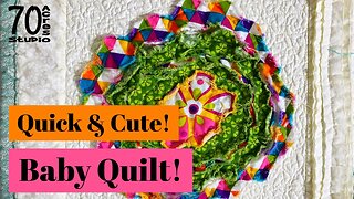 Faux Chenille Quilt! Flower & Woven quilt blocks. Baby Quilt.