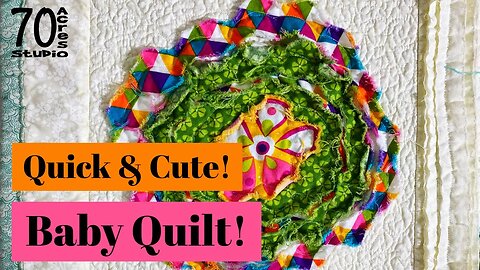 Faux Chenille Quilt! Flower & Woven quilt blocks. Baby Quilt.