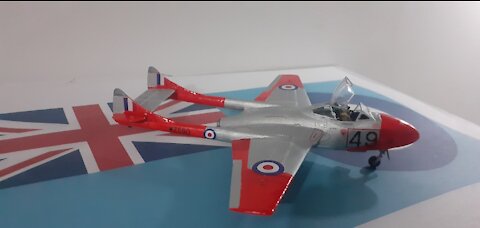 De Havilland Vampire T-11, 1/72 scale Airfix model build